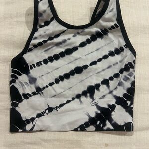 Colsie Black and White Tie-Dye Crop Top
